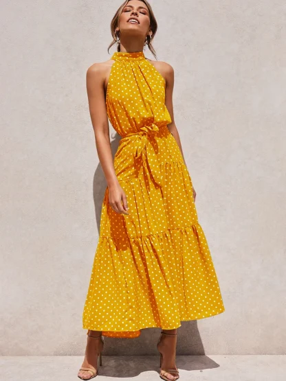 Halter Strap Flowy Summer Dress - Image 3