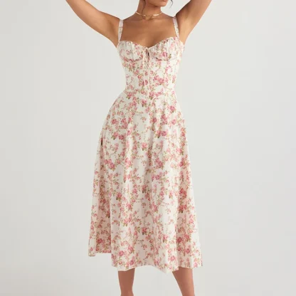 Thigh Split Midi Summer Dress - Image 3