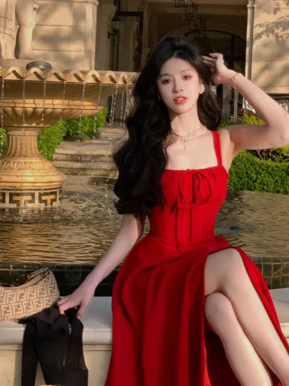 Chic Flowing Slit Summer Dress - Image 6