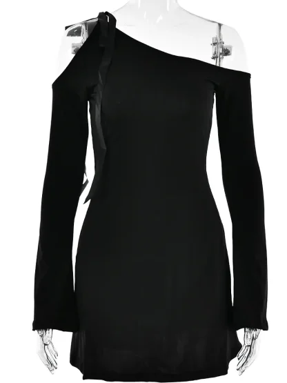 Inclined Shoulder Summer Dress - Image 6