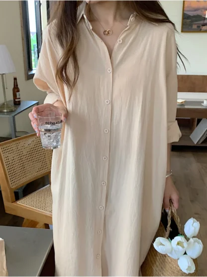 Oversize Summer Shirt Dress - Image 3