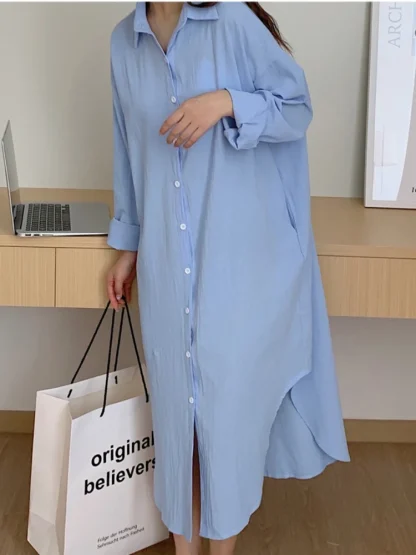 Oversize Summer Shirt Dress - Image 6