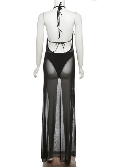 Sexy See-Through Halter Summer Dress - Image 3
