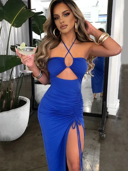 Hot Drawstrings Side Summer Dress - Image 4