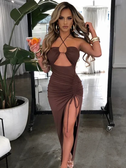 Hot Drawstrings Side Summer Dress