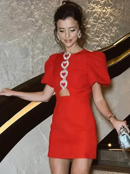 Puff Sleeve Bow Summer Dress - Image 6