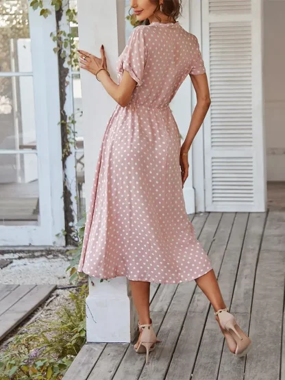 Chic Polka Dot Print Summer Dress - Image 3