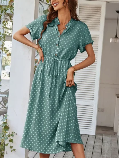 Chic Polka Dot Print Summer Dress - Image 4