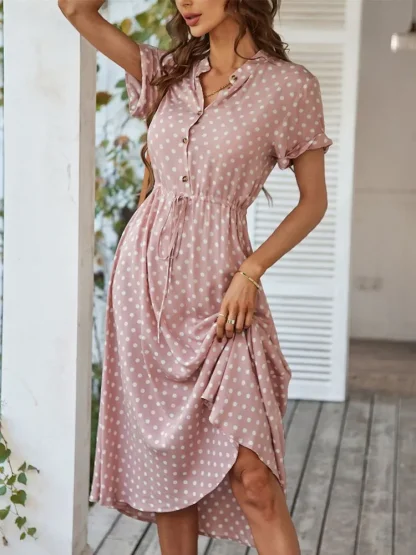 Chic Polka Dot Print Summer Dress - Image 2