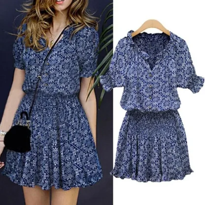 Floral Print Short Summer Dresses - Image 2