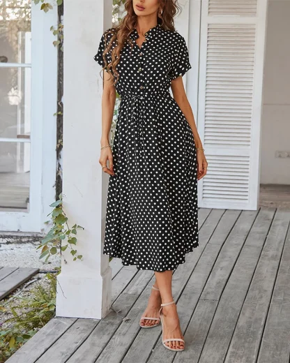 Chic Polka Dot Print Summer Dress