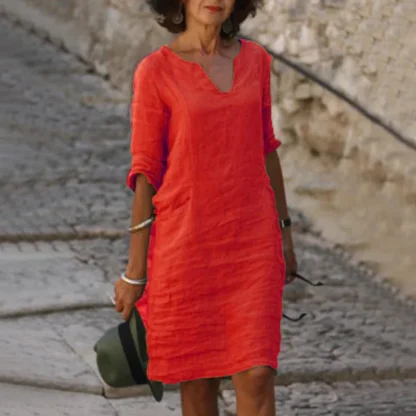 Three Quarter Sleeve Summer Dress - Image 6