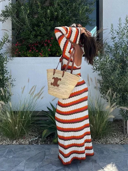 Backless Striped Summer Dress - Image 2