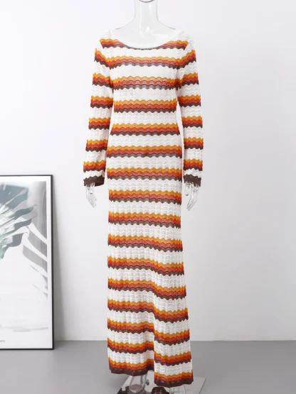 Backless Striped Summer Dress - Image 5