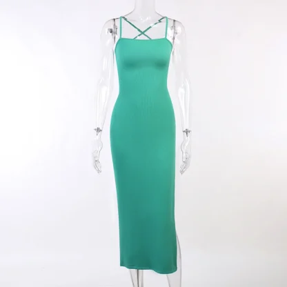 Strappy Back Slit Summer Dress - Image 3