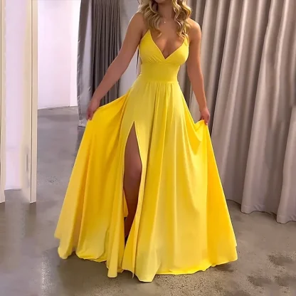 V-Neck High Slit Summer Dress