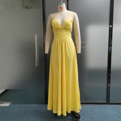 V-Neck High Slit Summer Dress - Image 4