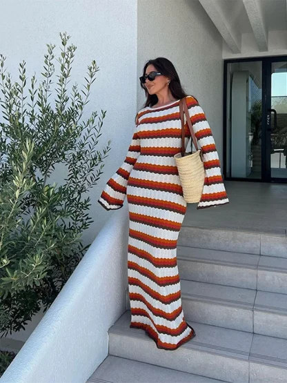 Backless Striped Summer Dress - Image 3