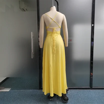 V-Neck High Slit Summer Dress - Image 6