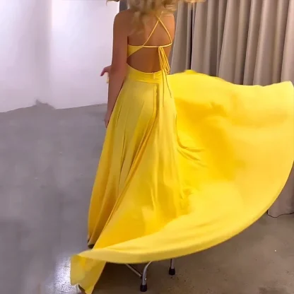 V-Neck High Slit Summer Dress - Image 3