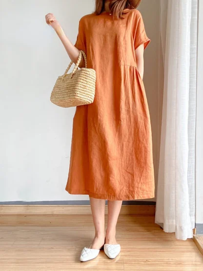 Loose Short Sleeve Summer Dress - Image 2
