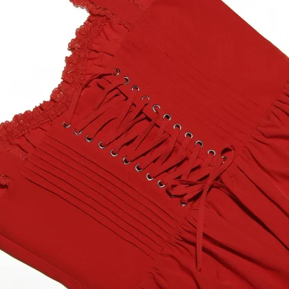 Elegant Lace Up Mini Summer Dress - Image 6