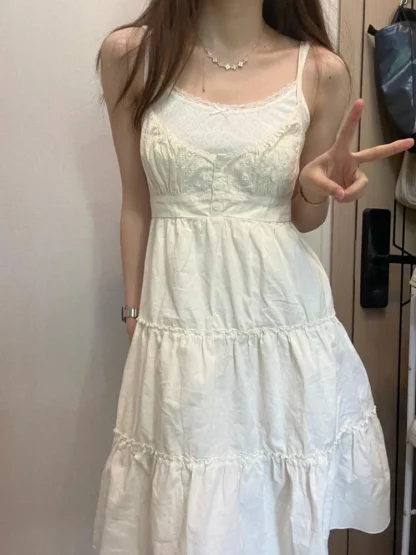 Casual Lace Spliced Summer Dress - Image 4