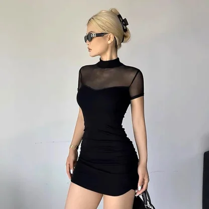 Mock Neck Bodycon Summer Dress - Image 2