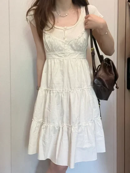 Casual Lace Spliced Summer Dress
