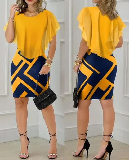 Overlap Flowy Sleeve Summer Dress - Image 6