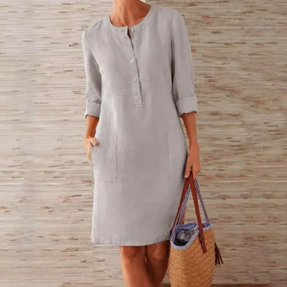 Vintage-Like Straight Summer Dress - Image 2