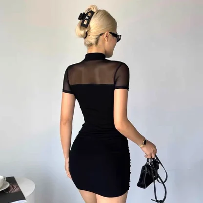 Mock Neck Bodycon Summer Dress - Image 3