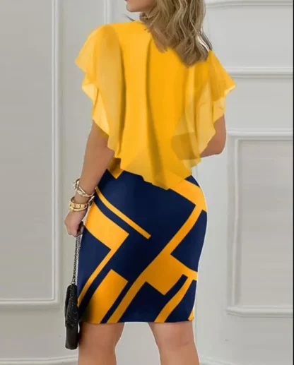 Overlap Flowy Sleeve Summer Dress - Image 2