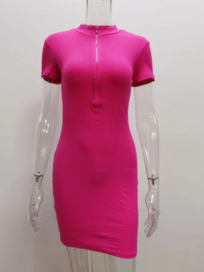 Spring Zipper Hip Summer Dress