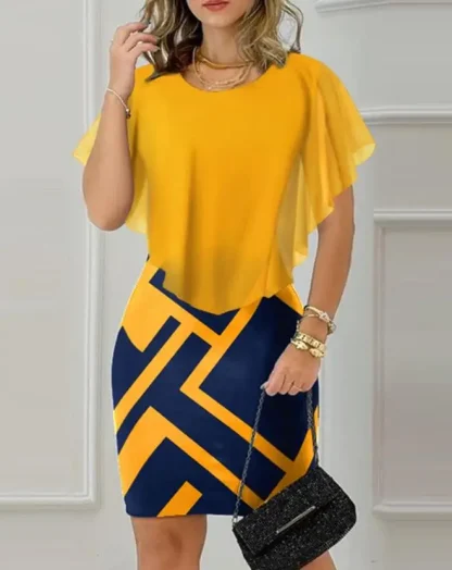 Overlap Flowy Sleeve Summer Dress
