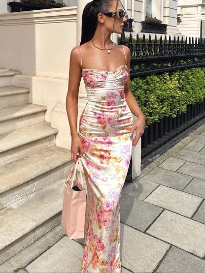 Floral Print Bodycon Party Summer Dress - Image 3