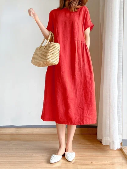 Loose Short Sleeve Summer Dress