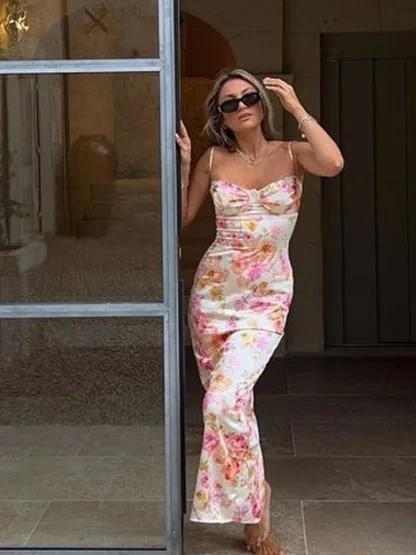 Floral Print Bodycon Party Summer Dress - Image 5