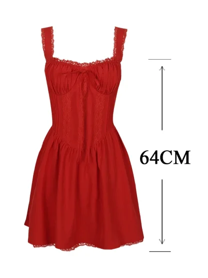 Elegant Lace Up Mini Summer Dress - Image 7