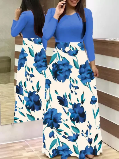 Floral Print Color Block Summer Dress - Image 4
