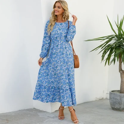 Floral Long Sleeve Summer Dress - Image 4