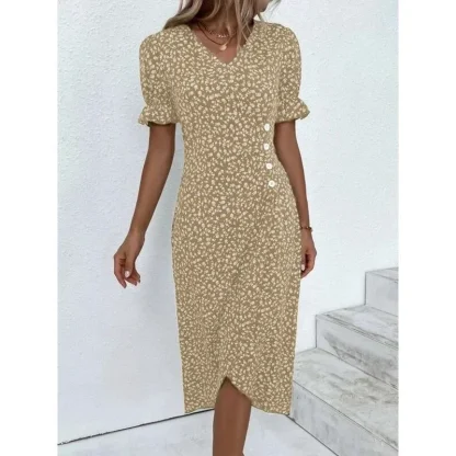 Chic Floral V-Neck Summer Dress - Image 3