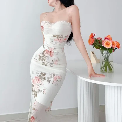 Sexy Fit Flower Print Summer Dress