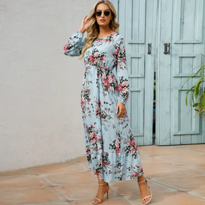 Floral Long Sleeve Summer Dress - Image 2