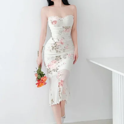 Sexy Fit Flower Print Summer Dress - Image 4