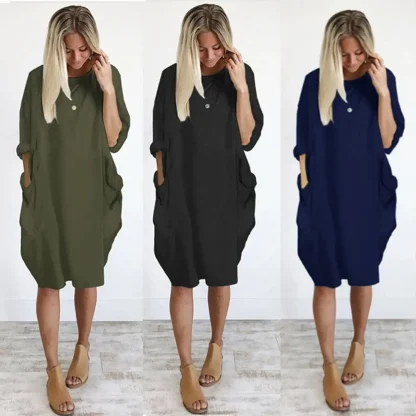 Basic Style Loose Summer Dress - Image 5
