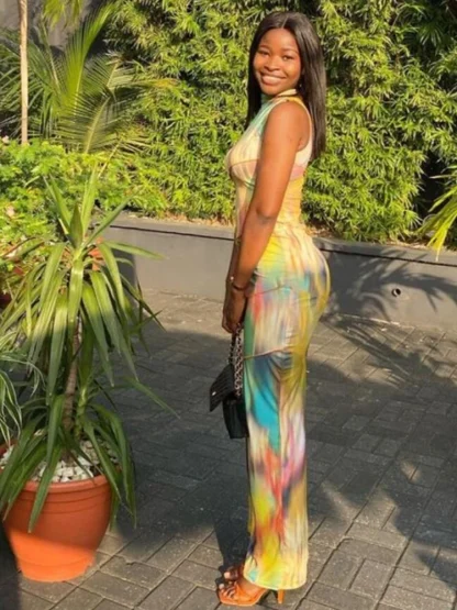 Colorful Tie-Dye Maxi Summer Dress - Image 5