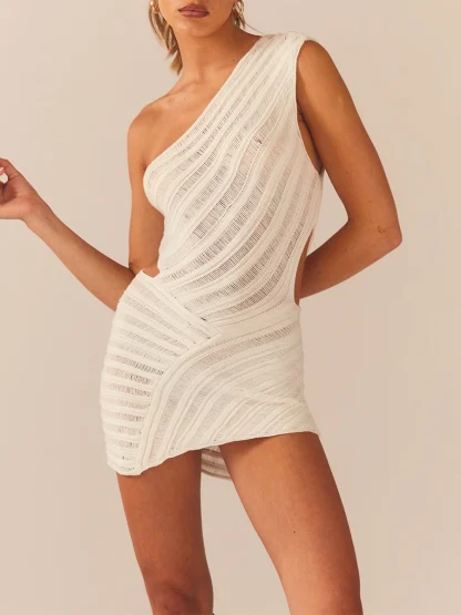 Knitted One Shoulder Summer Dress - Image 3