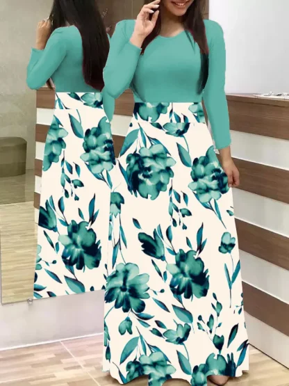 Floral Print Color Block Summer Dress - Image 2