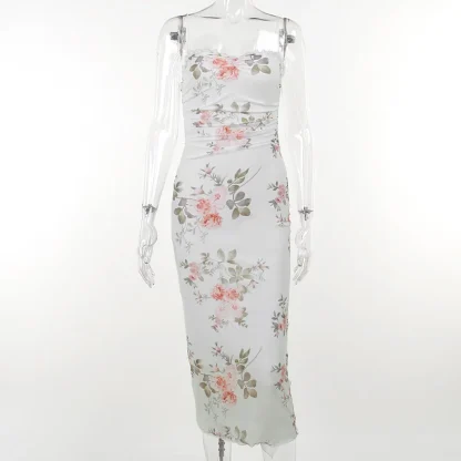 Sexy Fit Flower Print Summer Dress - Image 3